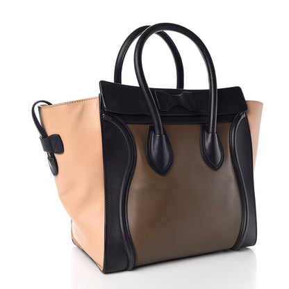 Celine Satin Calfskin Mini Tri-Color Luggage Anthracite 3 of 12
