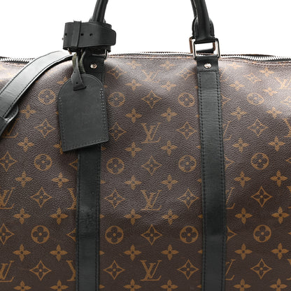 Louis Vuitton Monogram Macassar Keepall Bandouliere 55 7 of 13