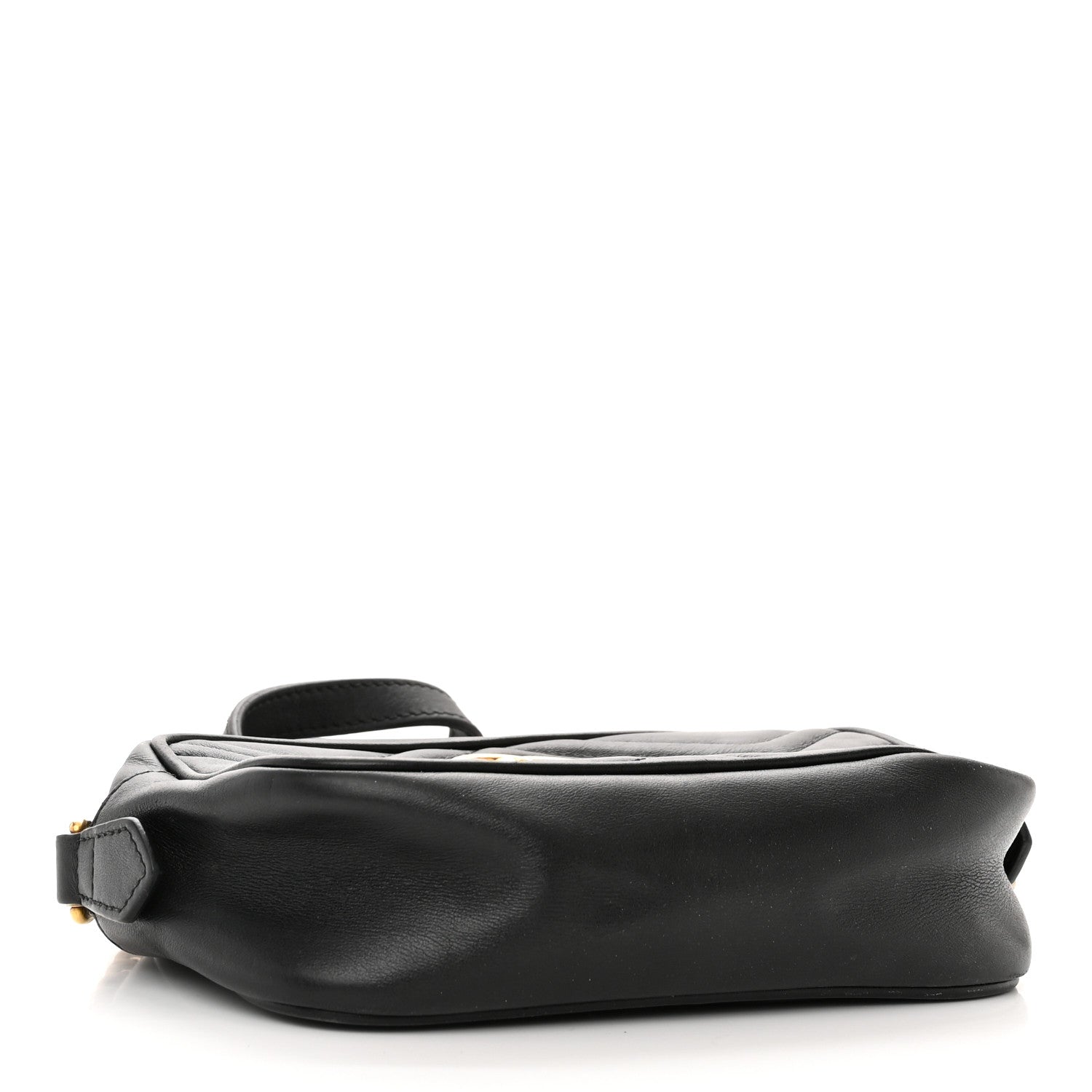 Gucci Calfskin Matelasse Mini GG Marmont Chain Shoulder Bag Black 4 of 18
