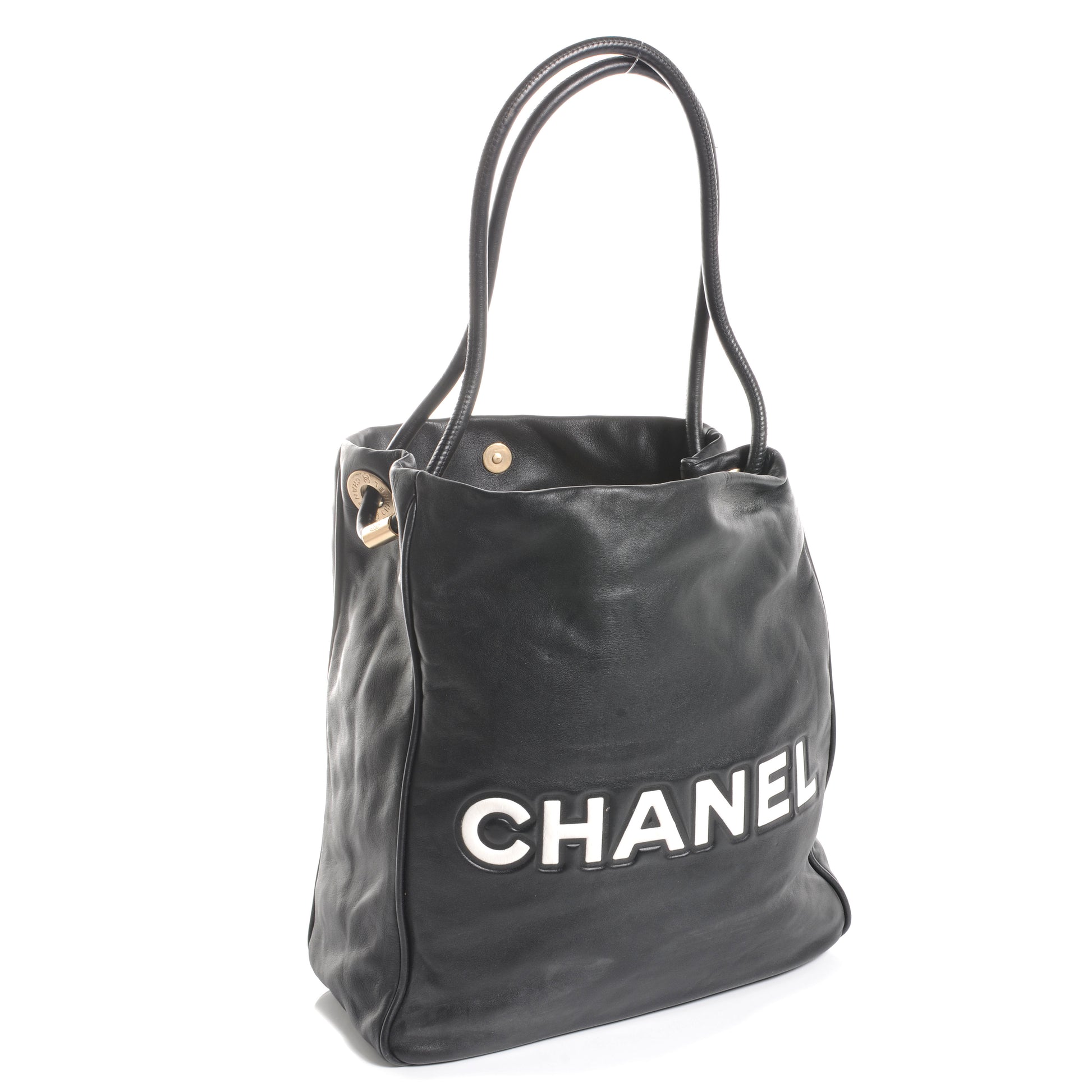 Chanel Lambskin Camellia Tote Black 3 of 7