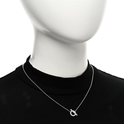 Hermes 18K White Gold Diamond Finesse Pendant Necklace 2 of 6