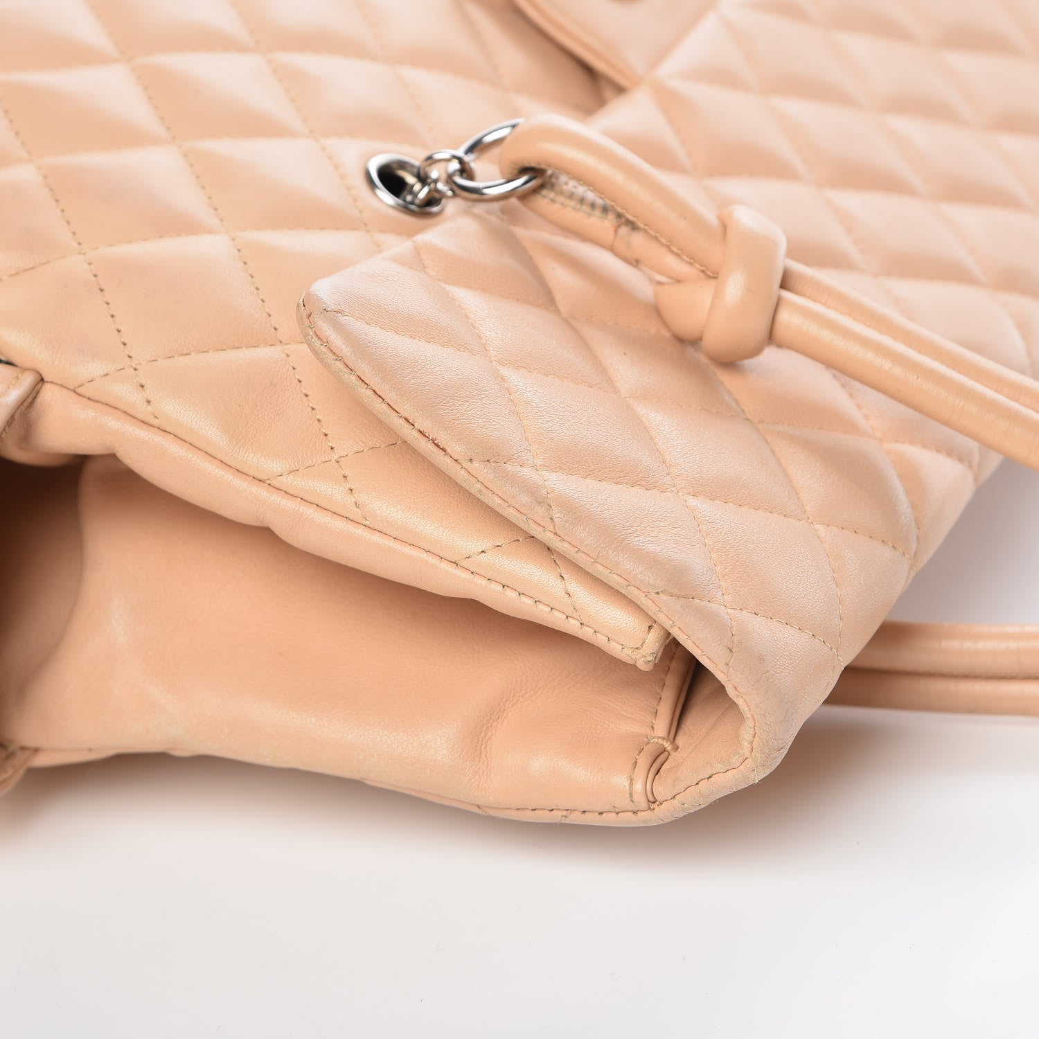 Chanel Calfskin Quilted Large Cambon Flap Beige Black 14 of 23