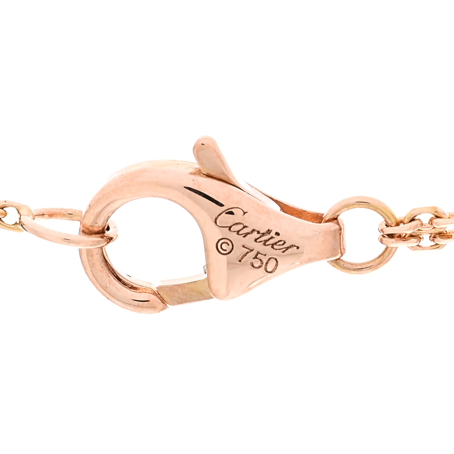 18K Pink Yellow White Gold Trinity Double Chain Pendant Necklace