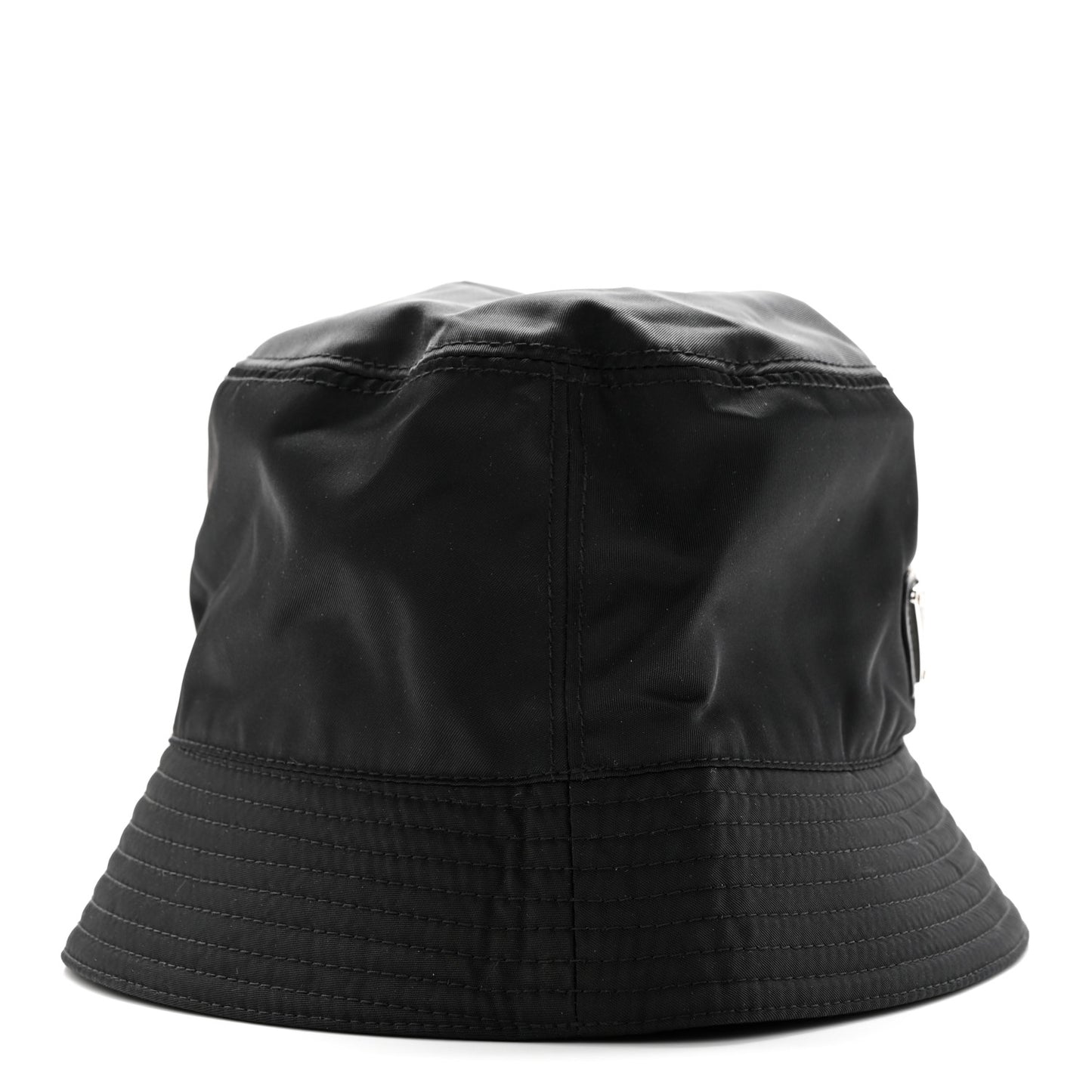 Re-Nylon Metal Triangle Logo Womens Bucket Hat M Black