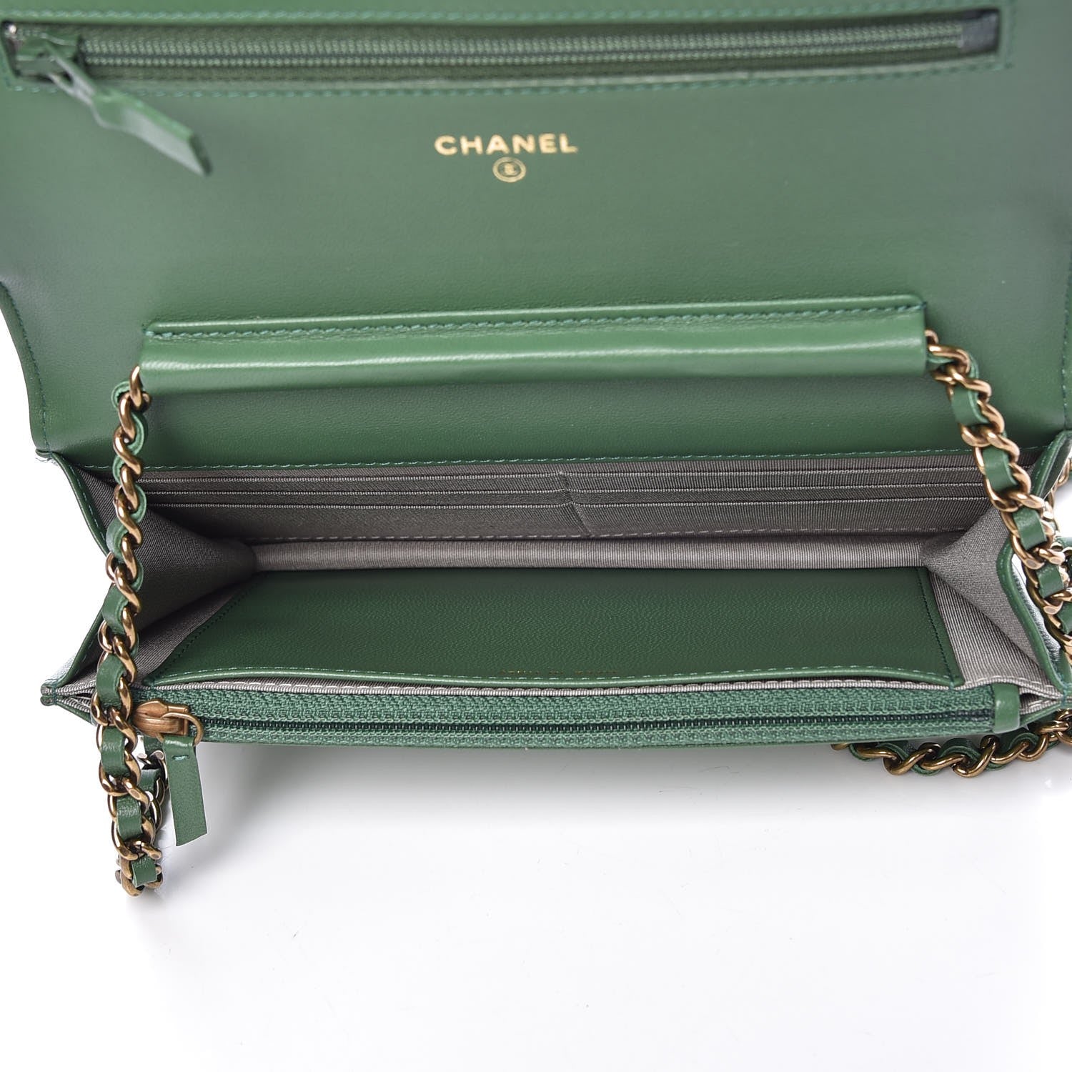 Chanel Python Wallet on Chain WOC Green 5 of 10