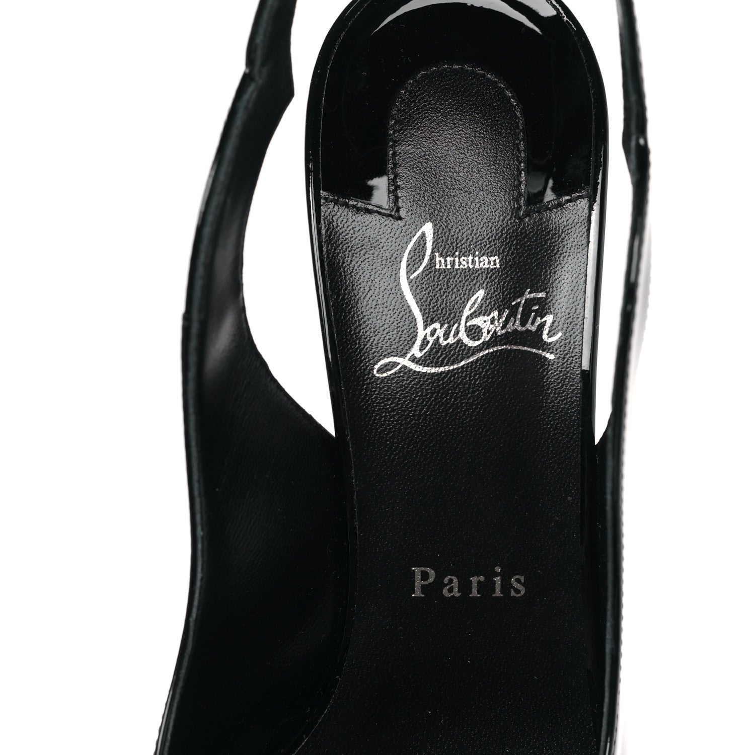 Christian Louboutin Patent Hot Chick Slingback Platform Peep Toe 120 Pumps 39 Black 7 of 8