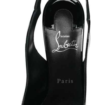 Christian Louboutin Patent Hot Chick Slingback Platform Peep Toe 120 Pumps 39 Black 7 of 8