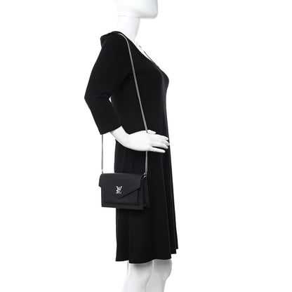 Louis Vuitton Soft Calfskin My Lockme Chain Pochette Black 2 of 9