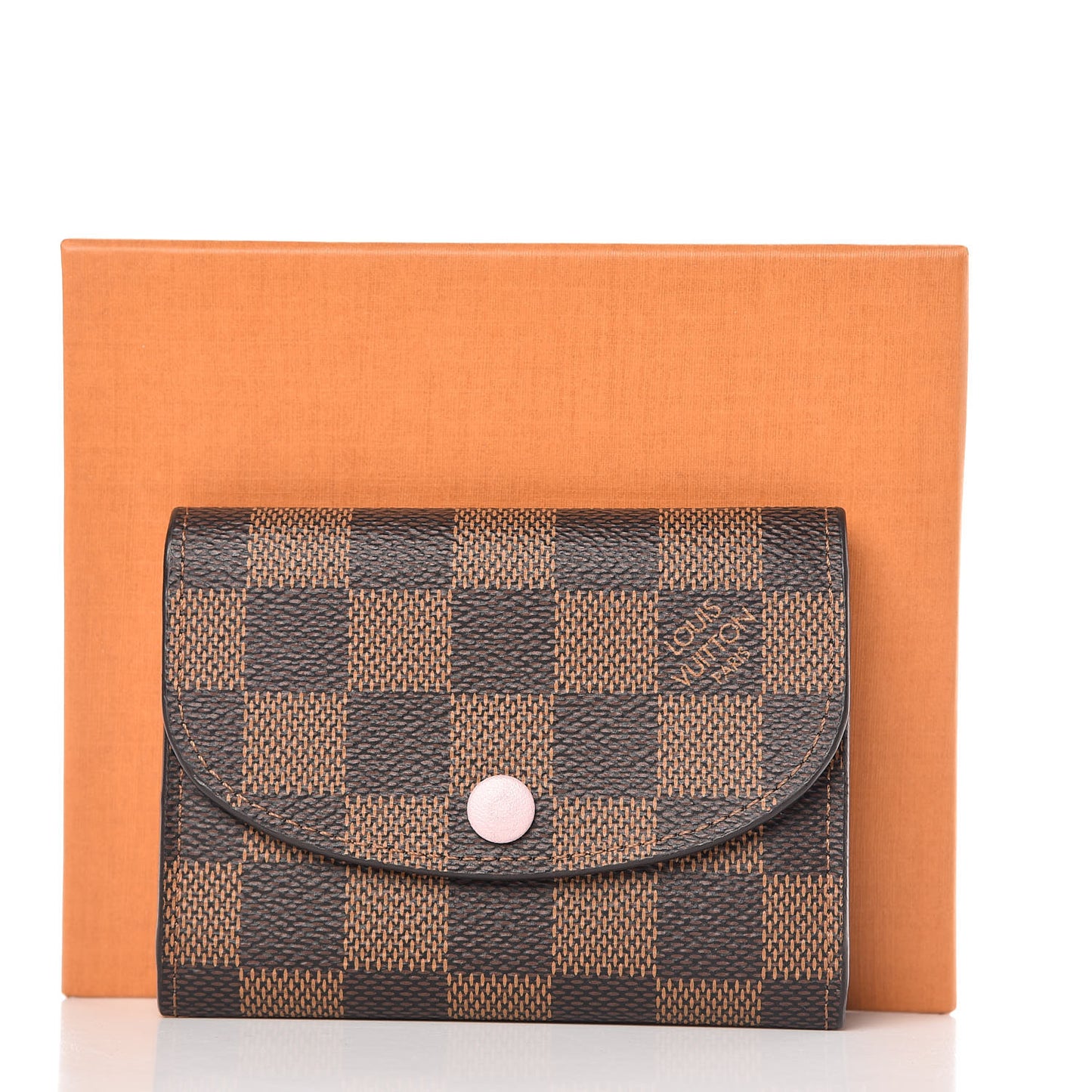 Damier Ebene Rosalie Coin Purse Rose Ballerine