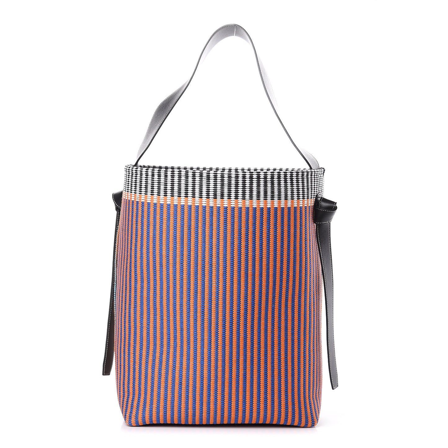 Woven Canvas Small Twisted Cabas Multicolor