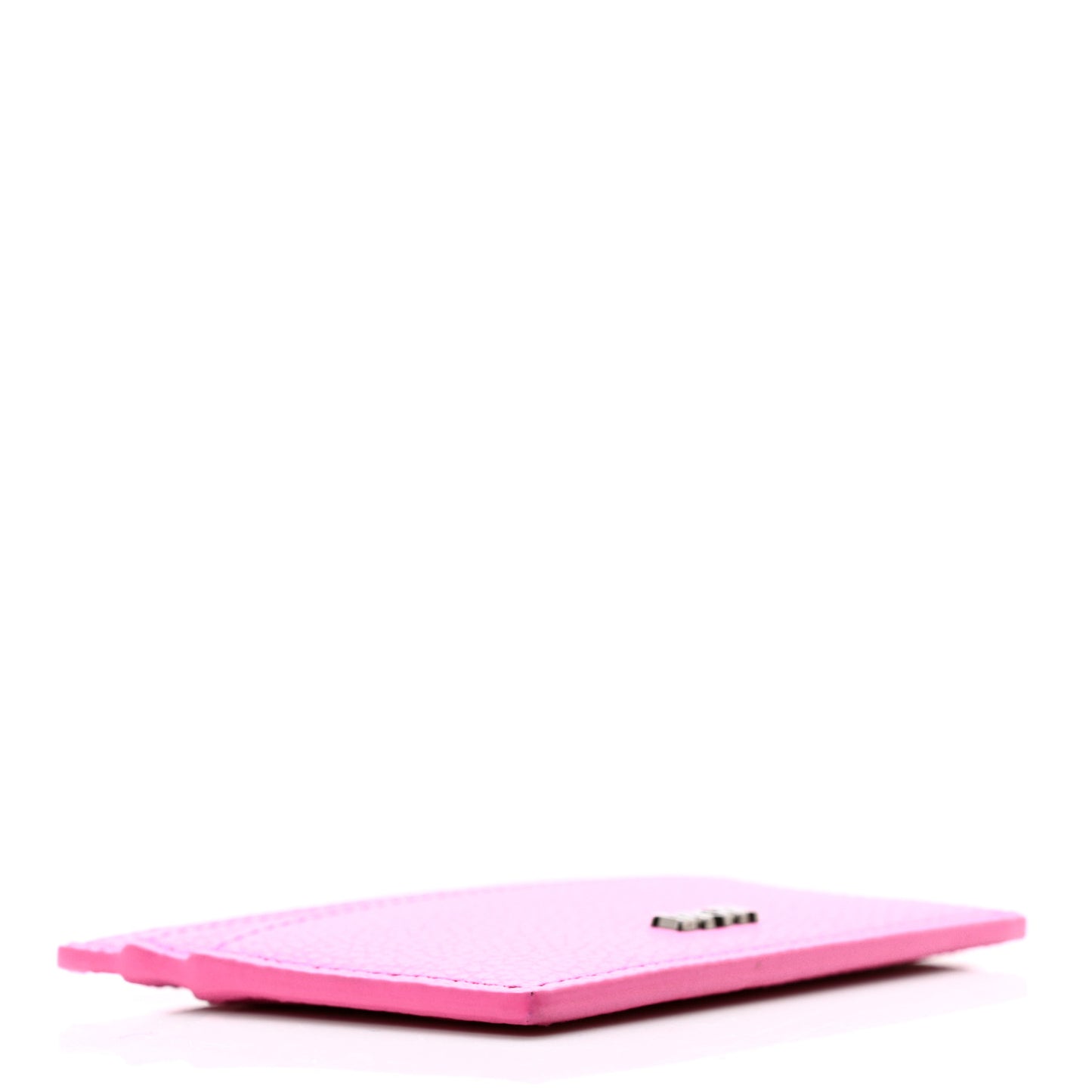 Grained Calfskin Card Holder Fuchsia