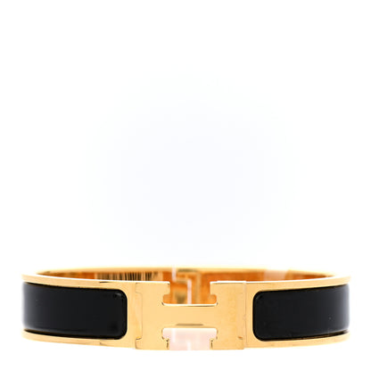 Hermes Enamel Narrow Clic Clac H Bracelet PM Black 1 of 5
