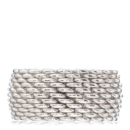 Tiffany Sterling Silver Somerset Mesh Ring 49 4.75 1 of 4