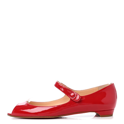 Christian Louboutin Patent Ioma Flat 39.5 Red Chic 1 of 8