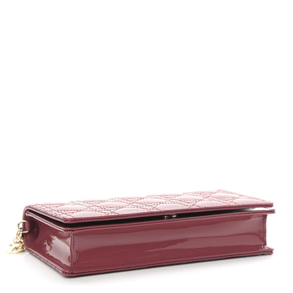 Christian Dior Patent Cannage Lady Dior Clutch Mallow Rose 4 of 10