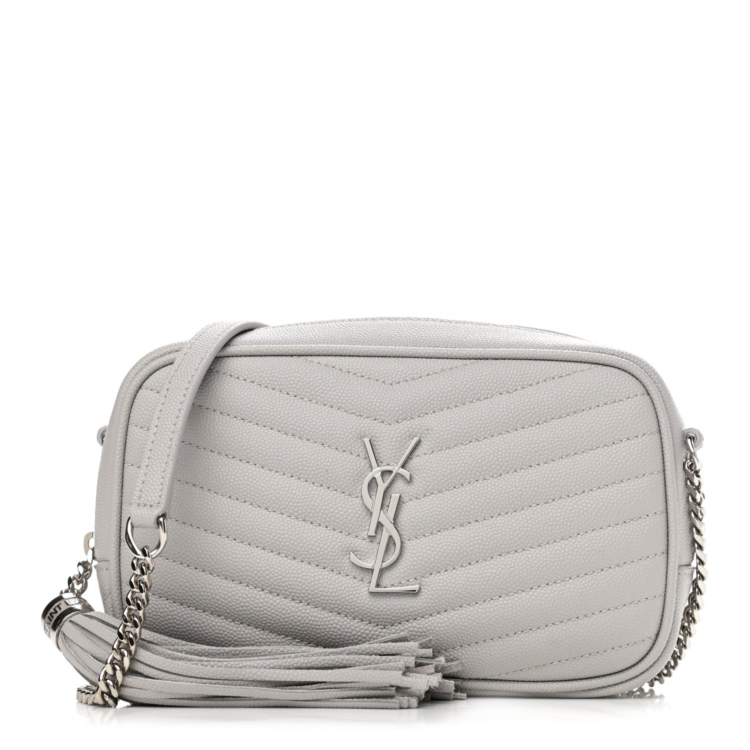Saint Laurent Grain De Poudre Matelasse Monogram Mini Lou Camera Bag Granite 1 of 13