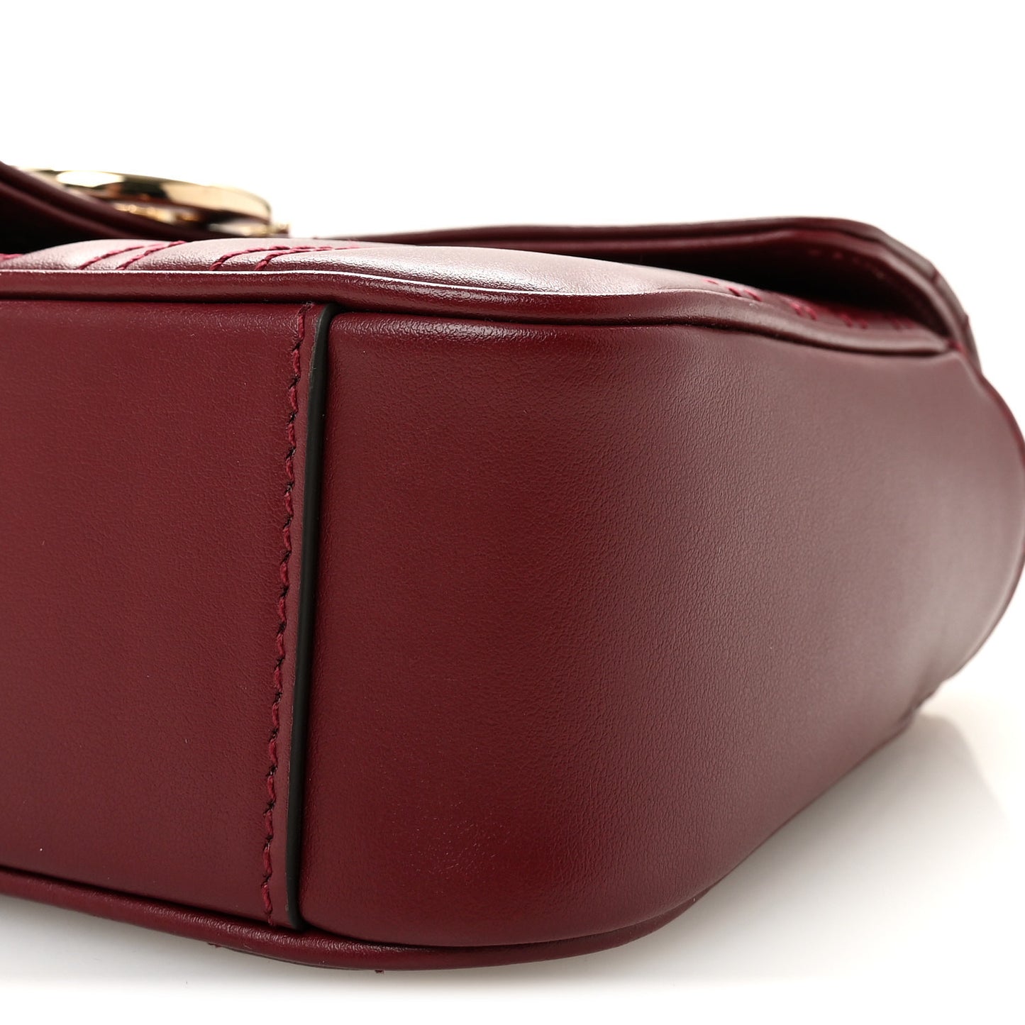 Calfskin Matelasse Mini GG Marmont Shoulder Bag Rosso Ancora