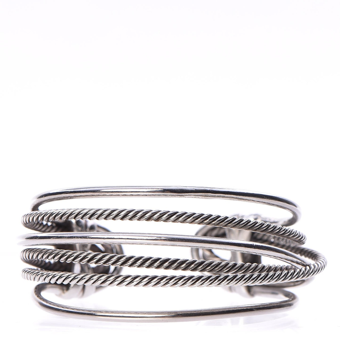Sterling Silver Narrow Crossover Cuff Bracelet