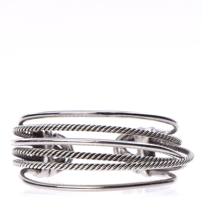 David Yurman Sterling Silver Narrow Crossover Cuff Bracelet 1 of 4
