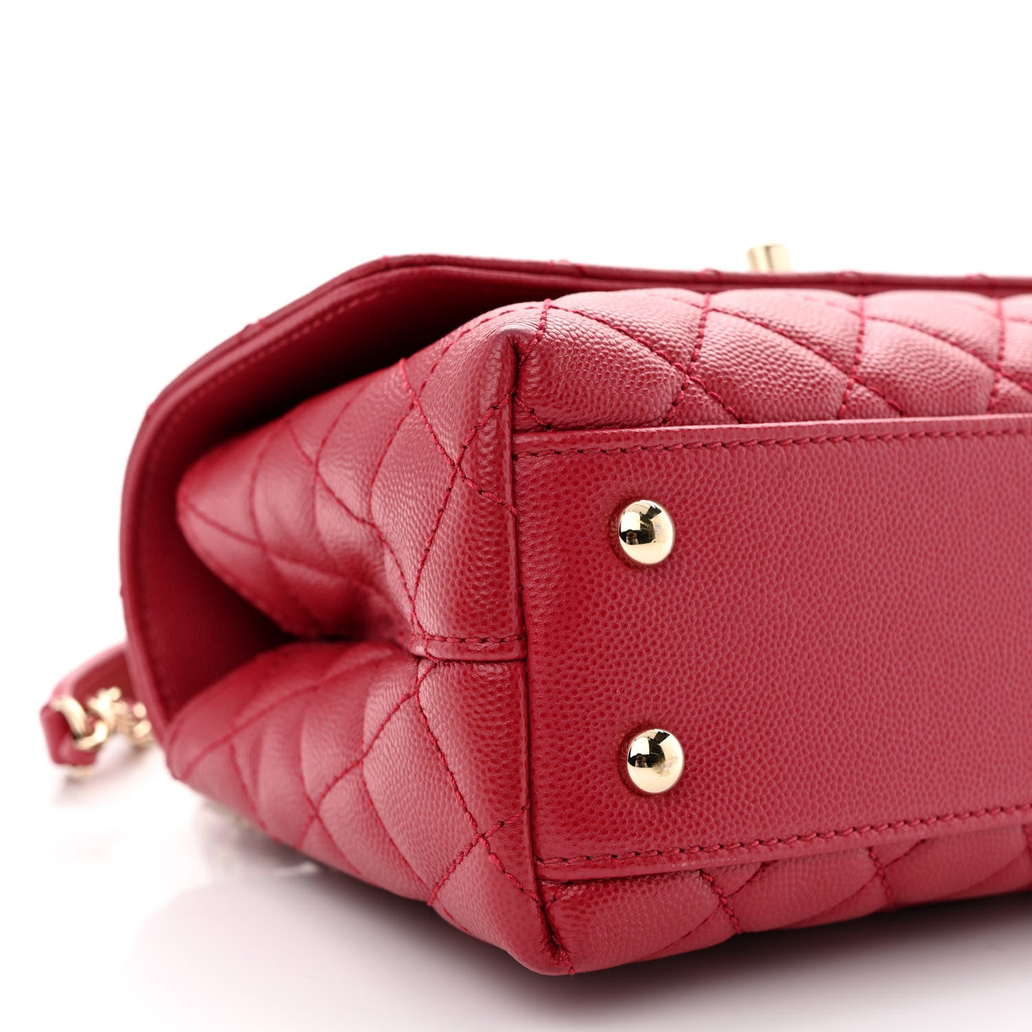 Chanel Caviar Quilted Mini Coco Handle Flap Dark Pink 10 of 14