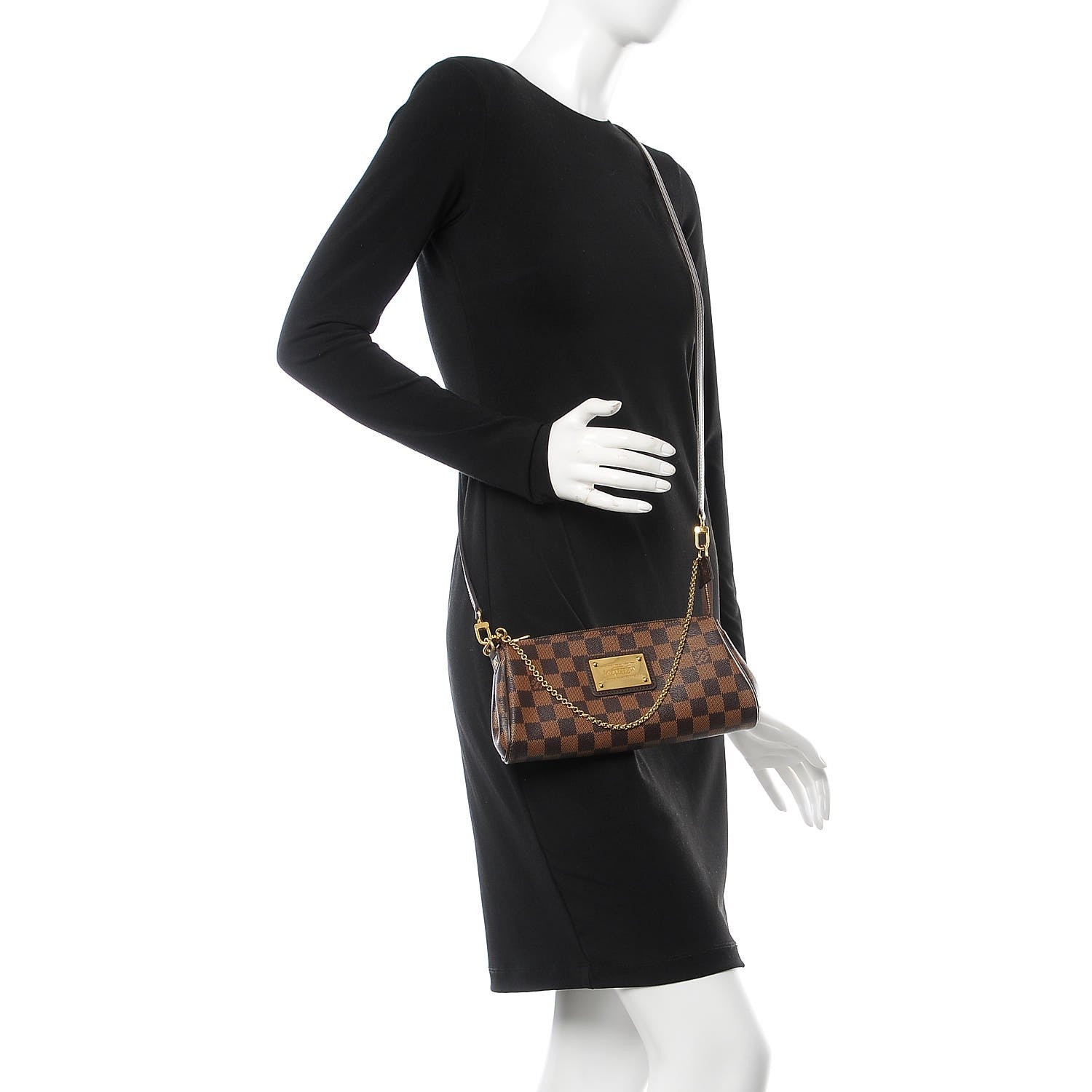 Louis Vuitton Damier Ebene Eva Clutch 2 of 8