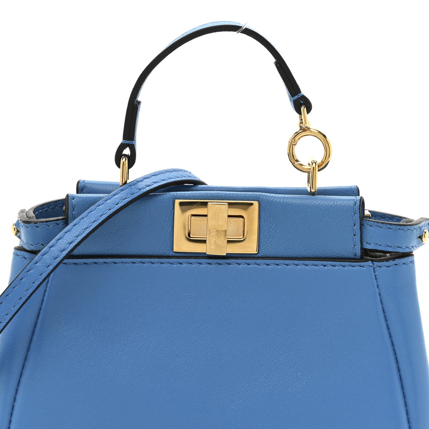 Fendi Shiny Nappa Micro Peekaboo Iconic Satchel Blue Royal 9 of 12