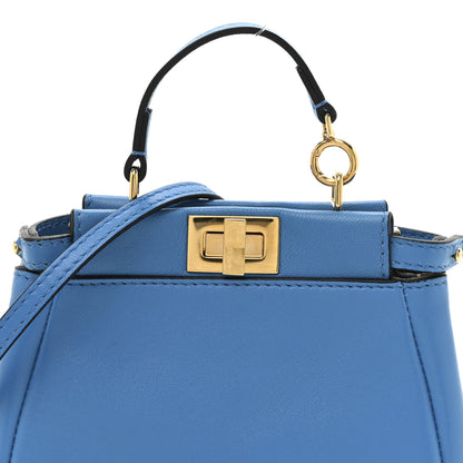 Fendi Shiny Nappa Micro Peekaboo Iconic Satchel Blue Royal 9 of 12
