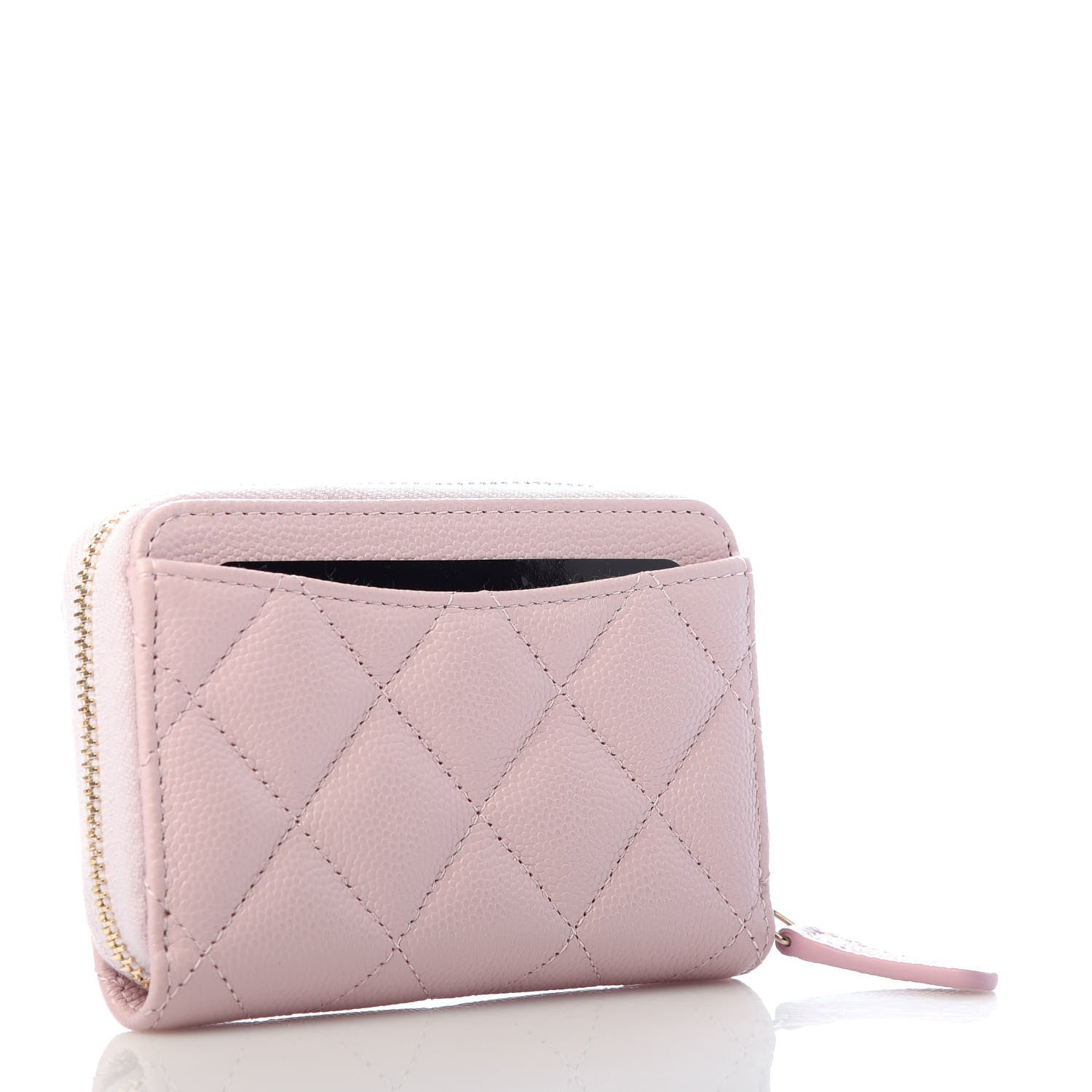 Chanel Caviar Quilted Zip Coin Purse Light Pink 3 of 8