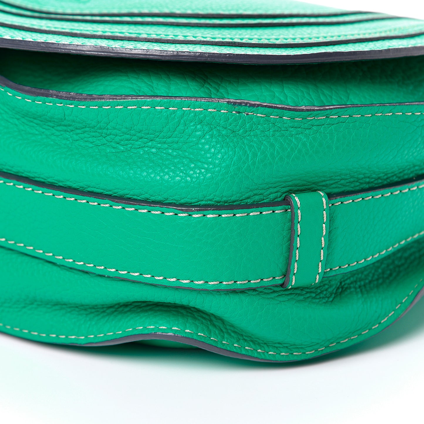Grained Calfskin Medium Marcie Saddle Bag Jade
