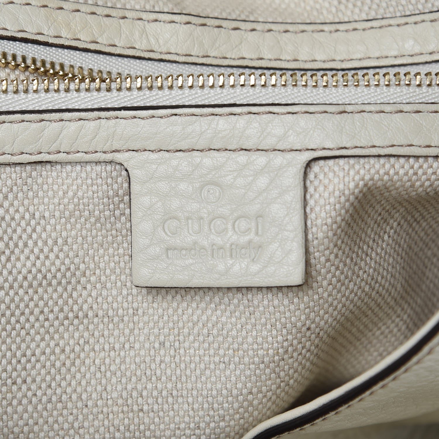 Gucci Pebbled Calfskin Large Soho Shoulder Bag Off White 6 of 10