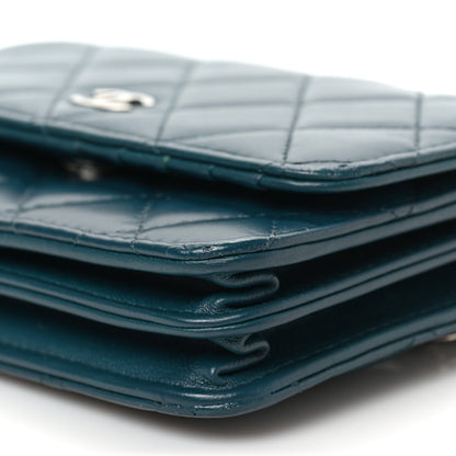 Chanel Lambskin Quilted Mini Wallet On Chain WOC Turquoise 8 of 8