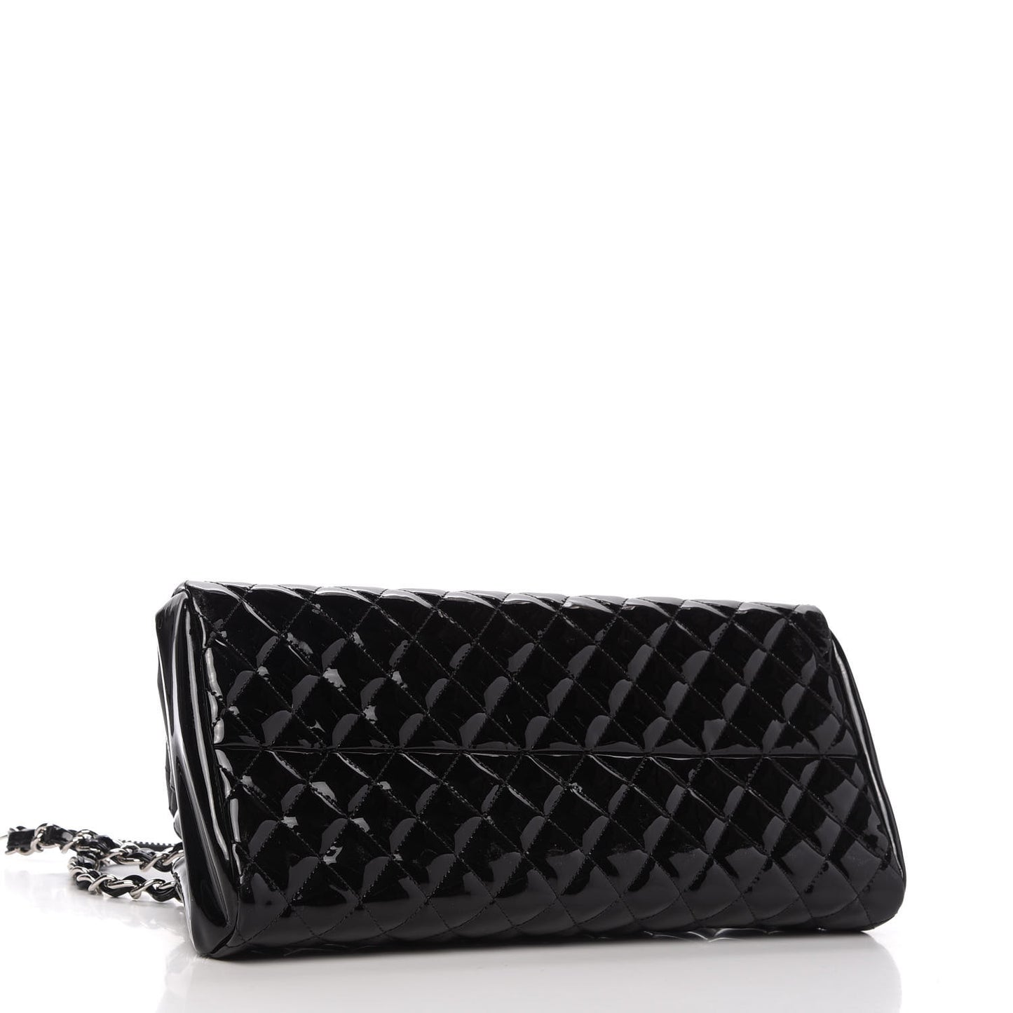 Patent Quilted Medium Just Mademoiselle Bowling Bag Black