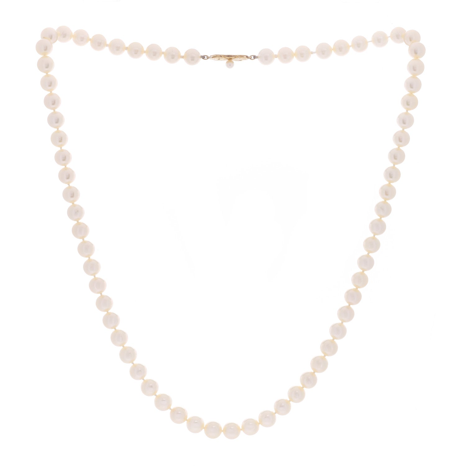 Mikimoto 18K Yellow Gold Akoya Pearl 7.5-8mm Strand Necklace 2 of 4