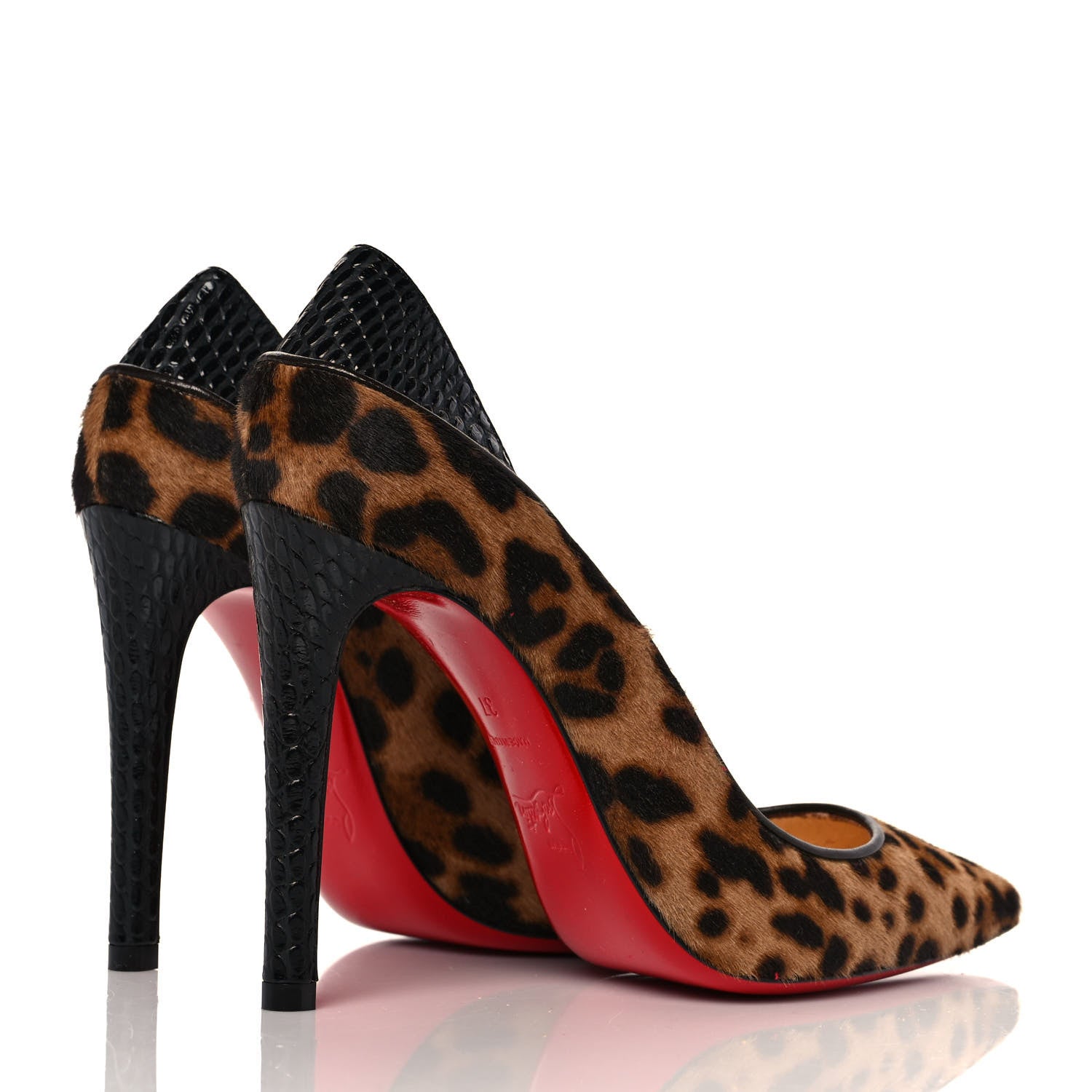 Christian Louboutin Pony Hair Leopard Maastricht 100 Pumps 37 Brown Black 4 of 8