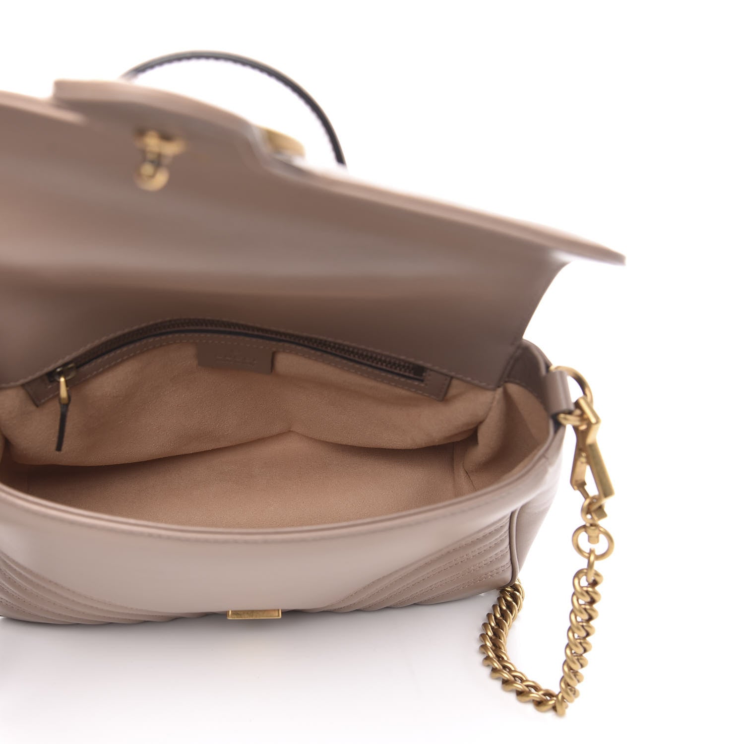 Gucci Calfskin Matelasse Small GG Marmont Top Handle Shoulder Bag Porcelain Rose 6 of 10