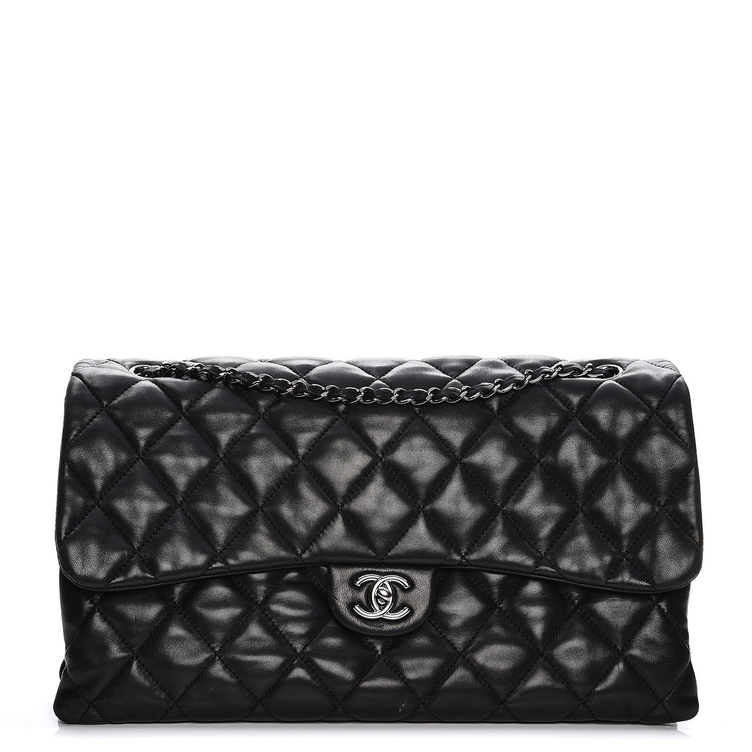 Chanel Lambskin Quilted Maxi 3 Flap Black 1 of 16