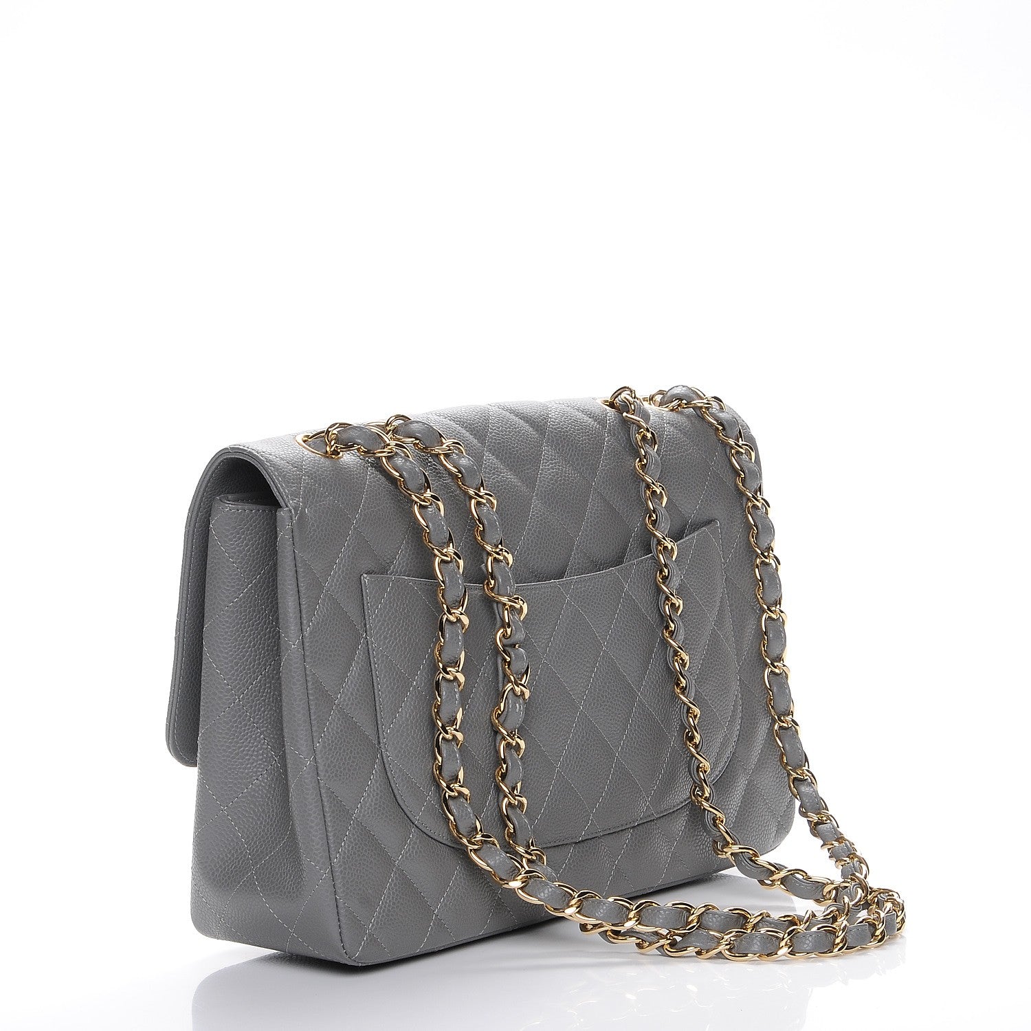 Chanel Caviar Quilted Jumbo Single Flap Grey 3 of 8