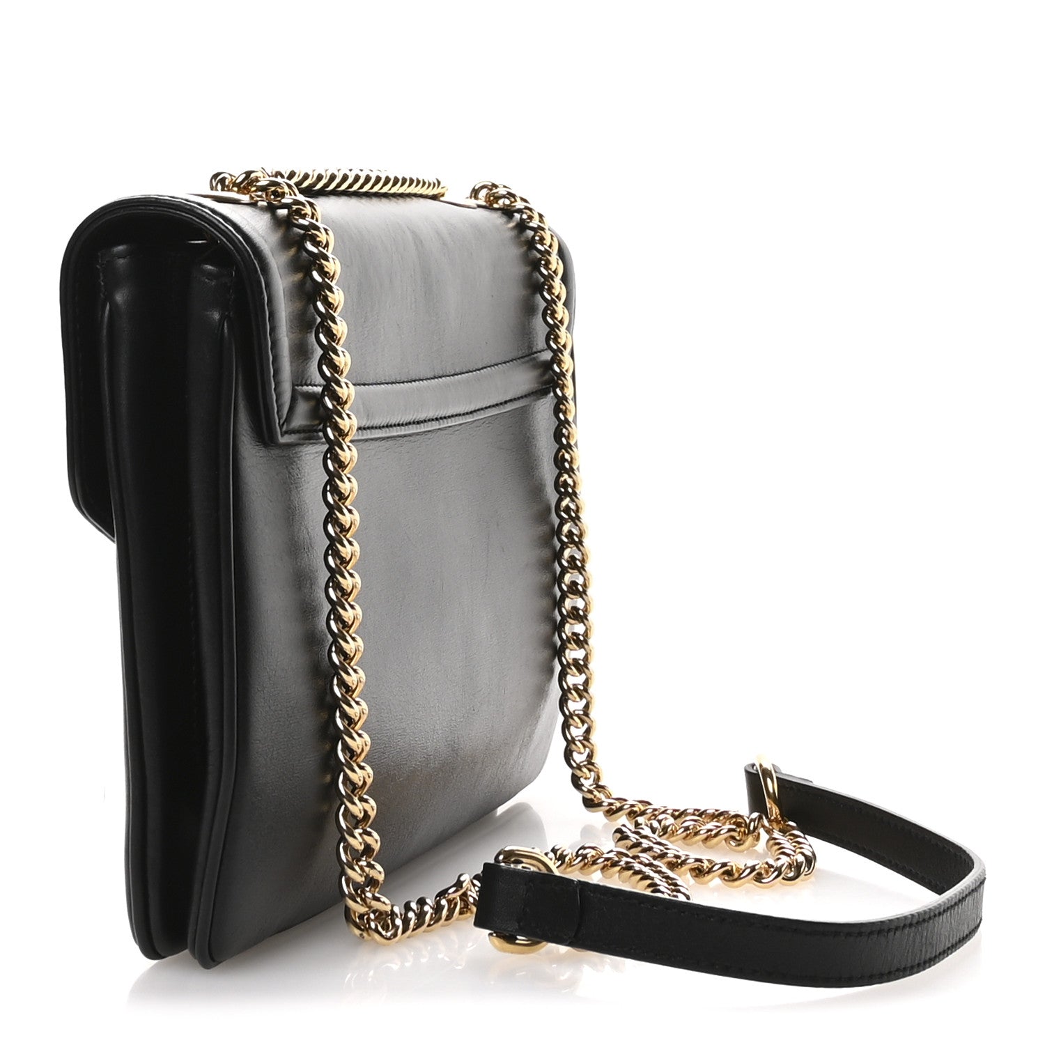 Gucci Vitello Palmellato Lux Crystal Medium Rajah Shoulder Bag Black 3 of 11