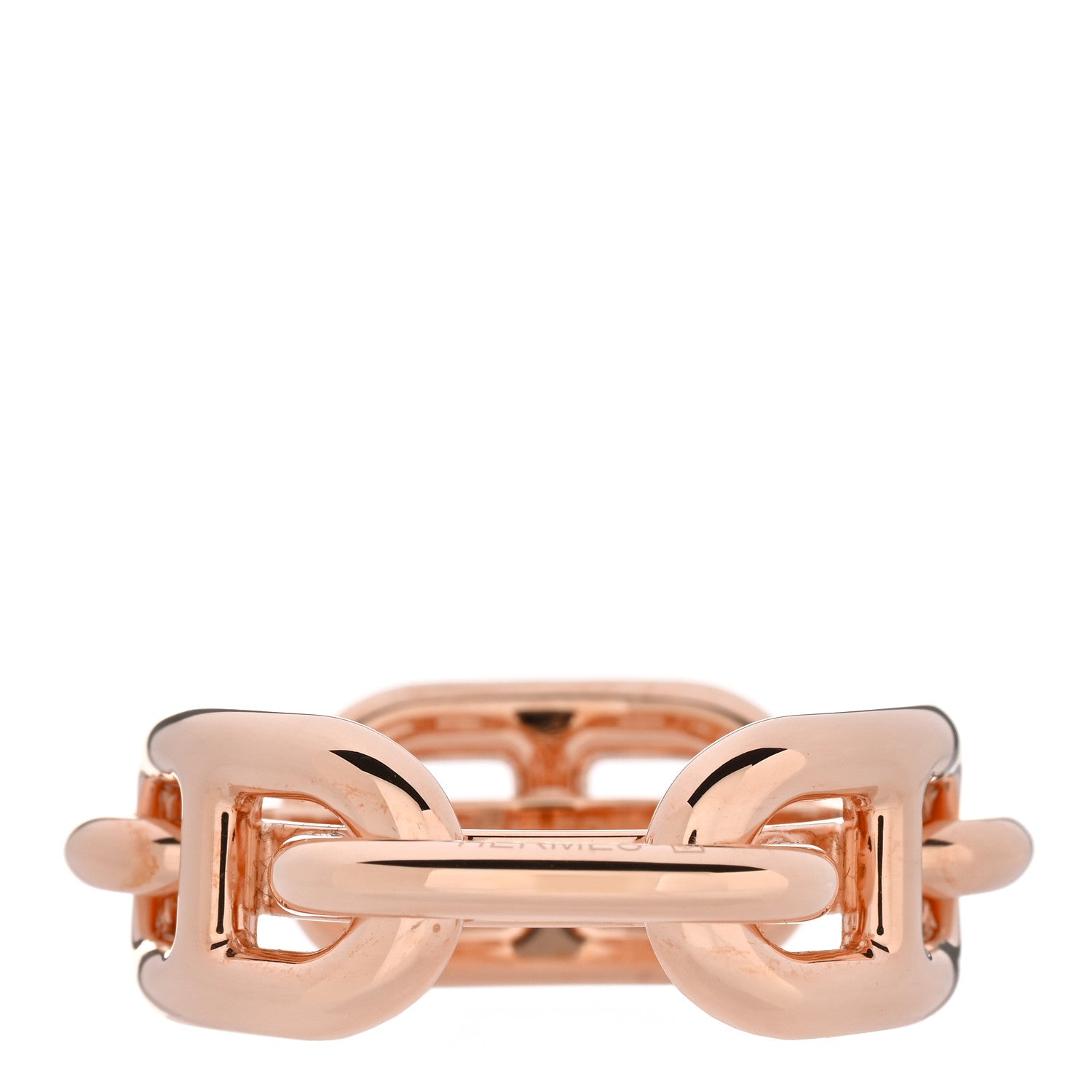 Hermes Plated Brass Regate Scarf Ring Plaqué Or Rose 1 of 6