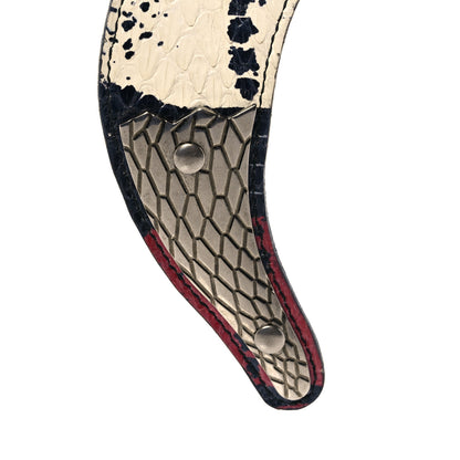 Gucci Snakeskin Waved Web Belt 85 34 Red White Blue 5 of 7