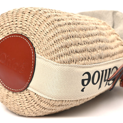 Chloe X MIFUKO Raffia Calfskin Small Woody Basket Shoulder Bag Beige Brown 9 of 9