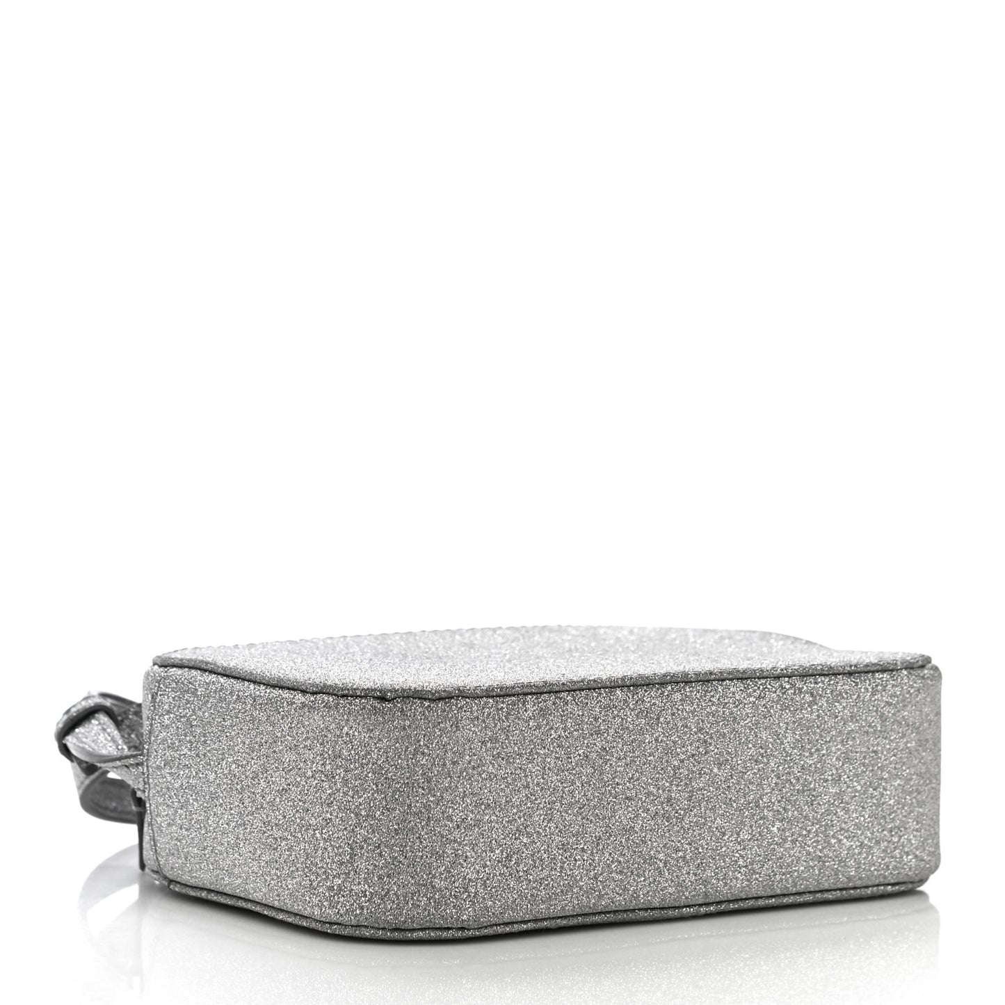 Glitter Calfskin Logo XS Everyday Camera Bag Silver