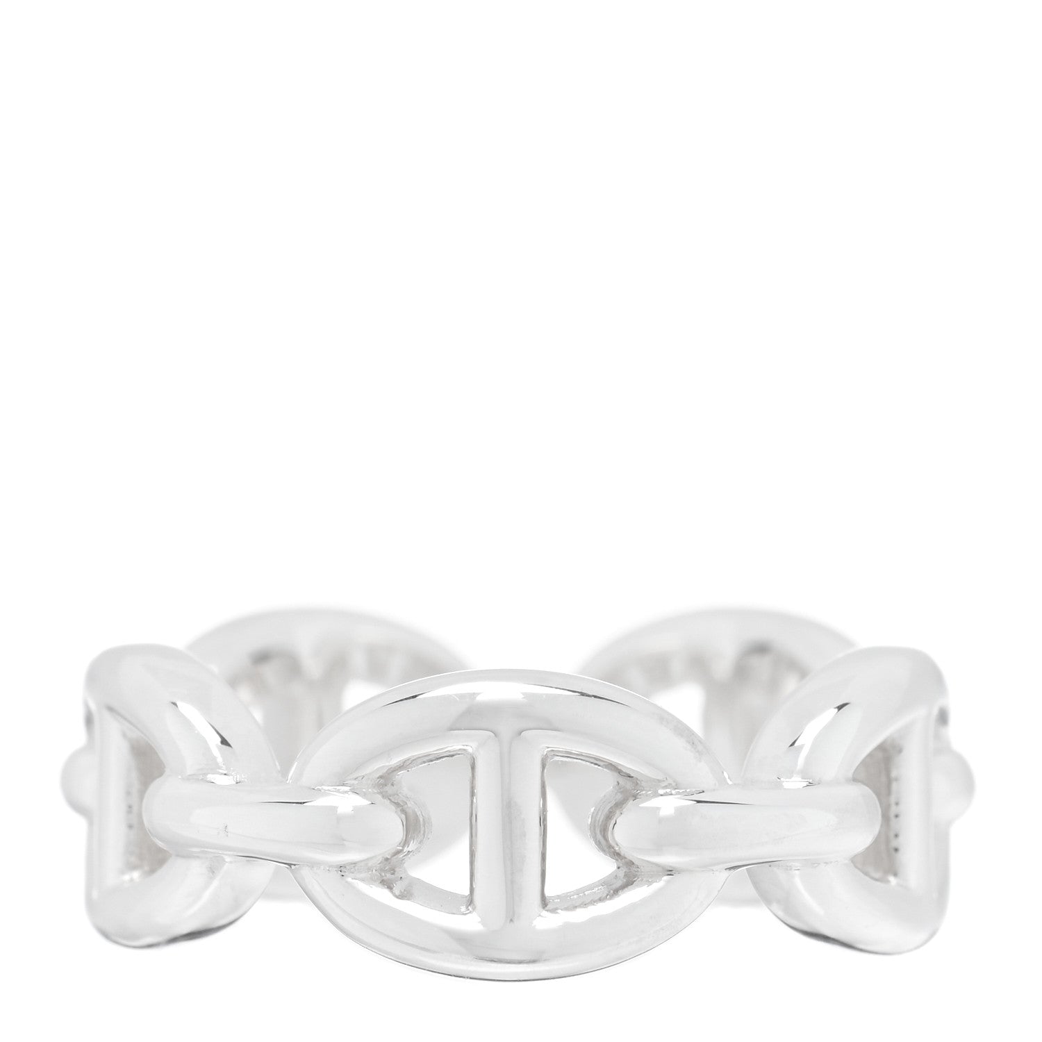 Hermes Sterling Silver PM Chaine d'Ancre Enchainee Band Ring 51 5.75 1 of 5
