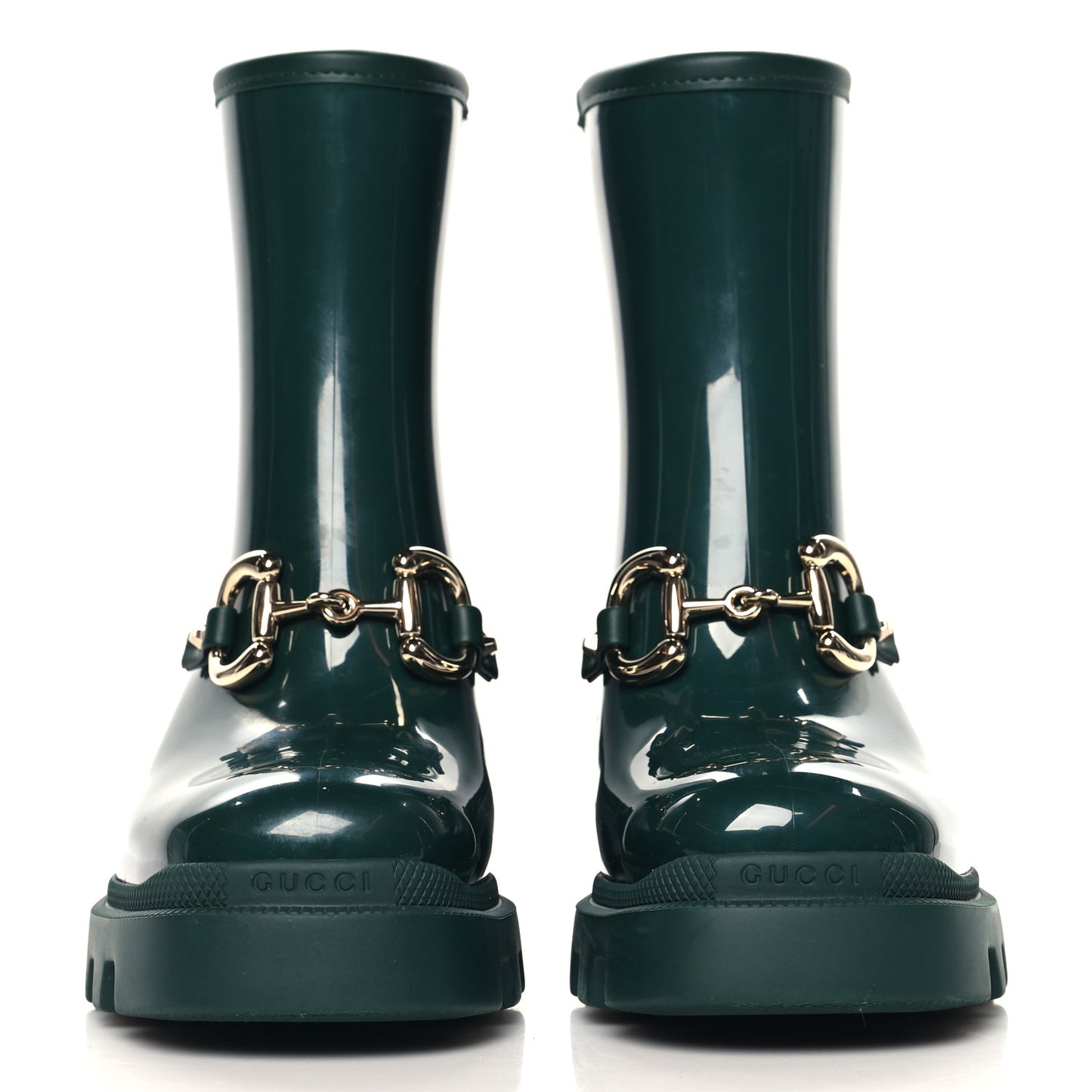 Rubber Womens Horsebit Ankle Boots 36 Vintage Green