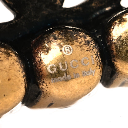 Gucci Metal Crystal Double G Clip On Earrings Aged Gold 4 of 4