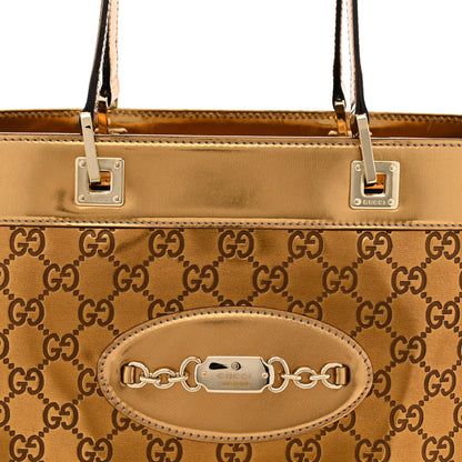 Gucci Metallic Guccissima Large Punch Tote Bronze 8 of 12