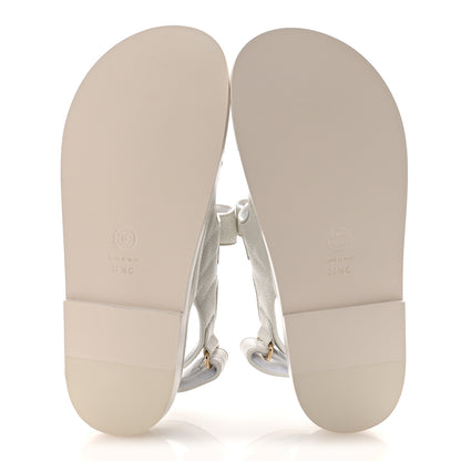 Chanel Grained Calfskin Velcro Dad Sandals 36.5 White 6 of 10