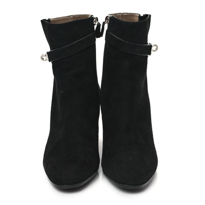 Hermes Suede Goatskin Saint Germain Ankle Boots 36 Black 2 of 9