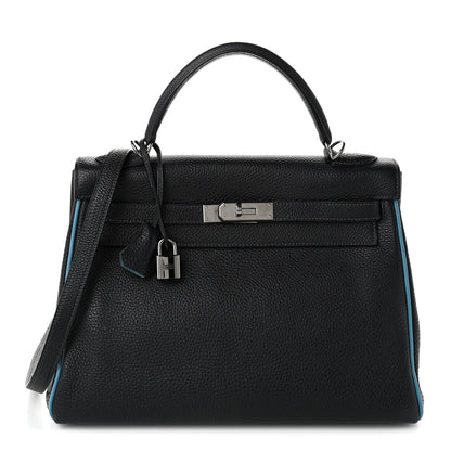 Hermes Togo Bi-Color Kelly Retourne 32 Indigo Blue Jean 1 of 10
