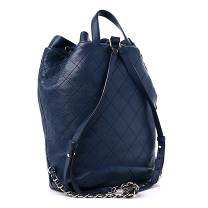 Chanel Sheepskin Caviar Quilted Daily Round Backpack Blue 3 of 16
